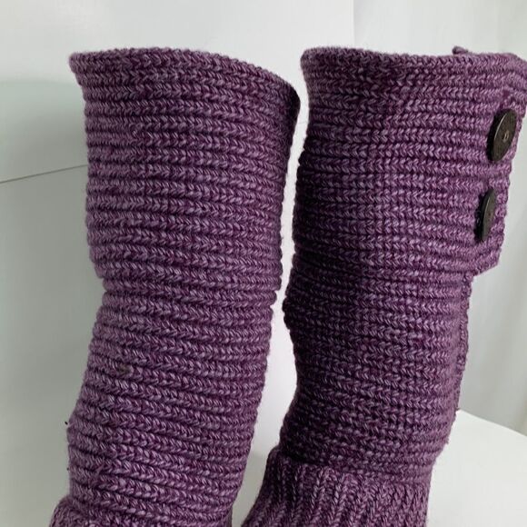 UGG Australia purple Sweater knit button boots size 5 - Picture 5 of 16